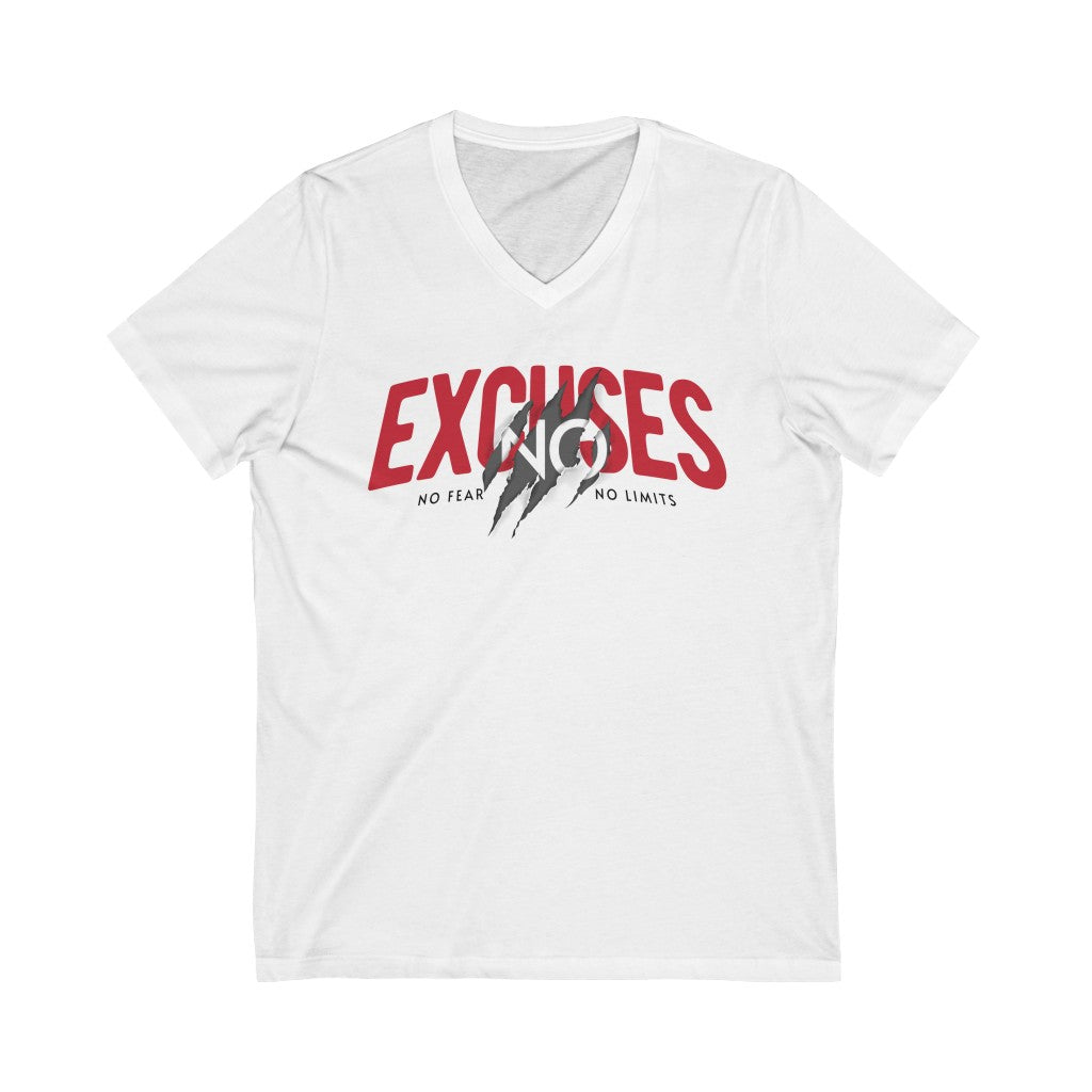 No Excuses Unisex V-Neck Tee