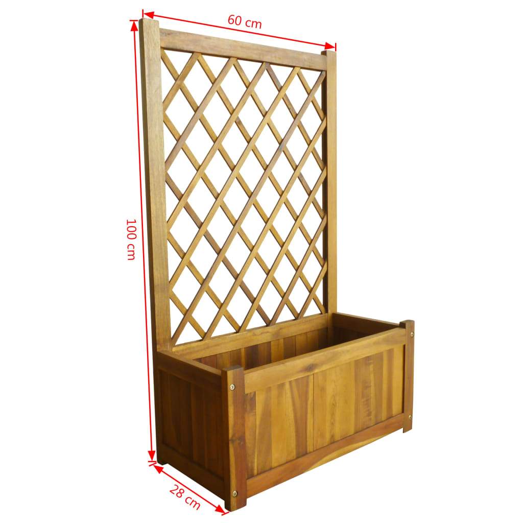 vidaXL Garden Raised Bed with Trellis Solid Acacia Wood