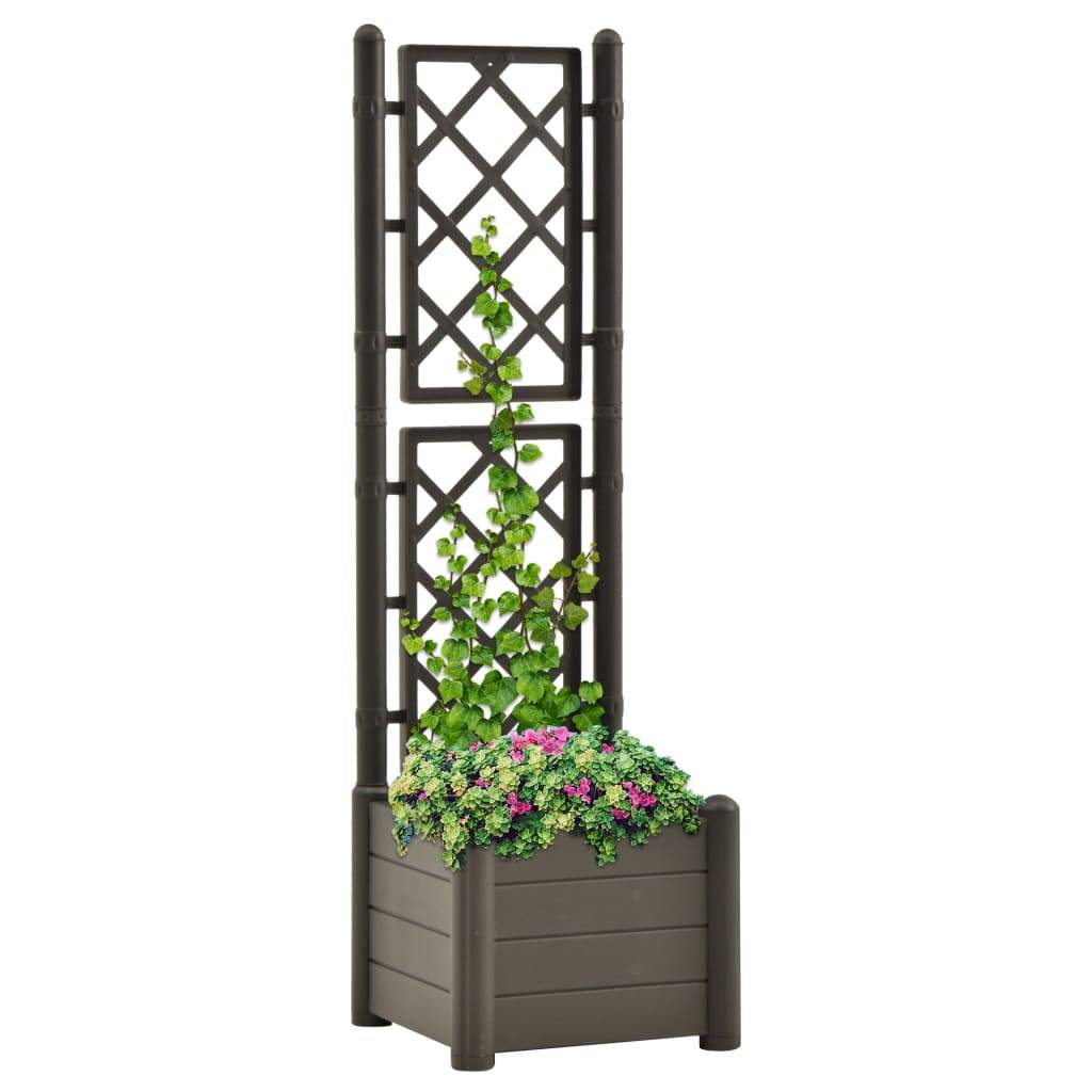 vidaXL Garden Planter with Trellis Raised Bed Outdoor Flower Multi Colors