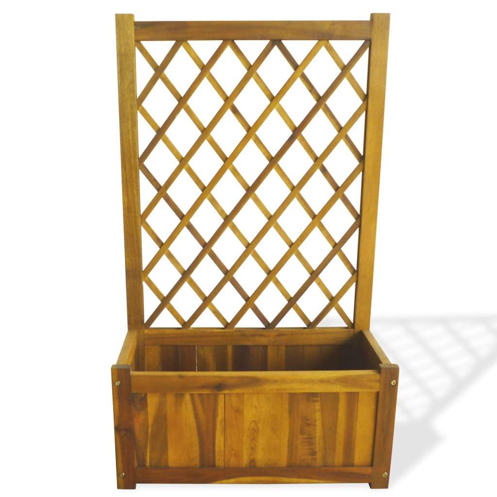 vidaXL Garden Raised Bed with Trellis Solid Acacia Wood