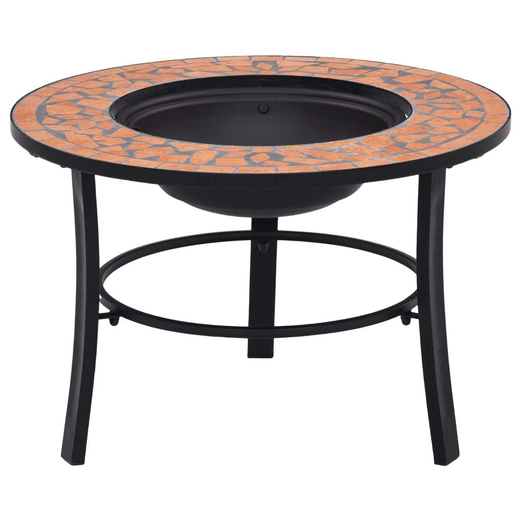 vidaXl Mosaic Fire Pit Ceramic Garden Bowl Outdoor Fireplace Multi Colors