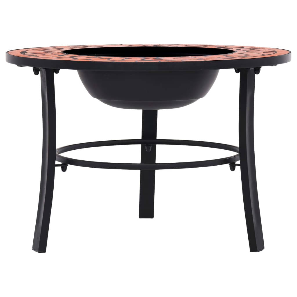 vidaXl Mosaic Fire Pit Ceramic Garden Bowl Outdoor Fireplace Multi Colors