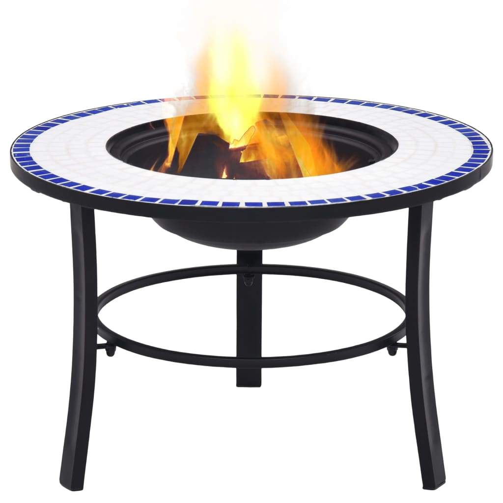 vidaXl Mosaic Fire Pit Ceramic Garden Bowl Outdoor Fireplace Multi Colors