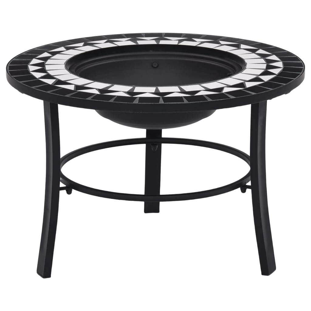 vidaXl Mosaic Fire Pit Ceramic Garden Bowl Outdoor Fireplace Multi Colors