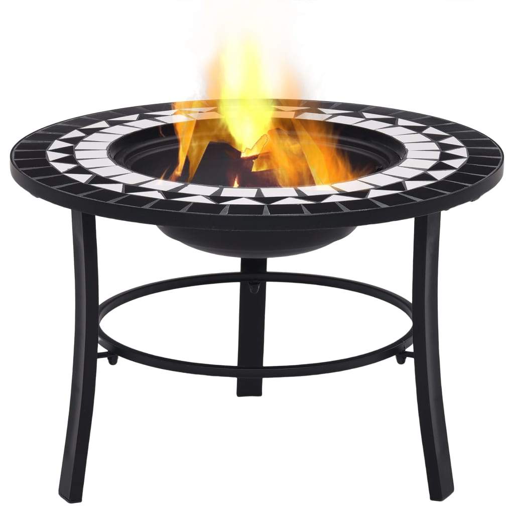 vidaXl Mosaic Fire Pit Ceramic Garden Bowl Outdoor Fireplace Multi Colors