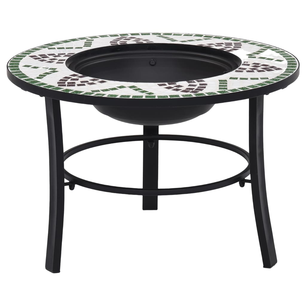 vidaXl Mosaic Fire Pit Ceramic Garden Bowl Outdoor Fireplace Multi Colors