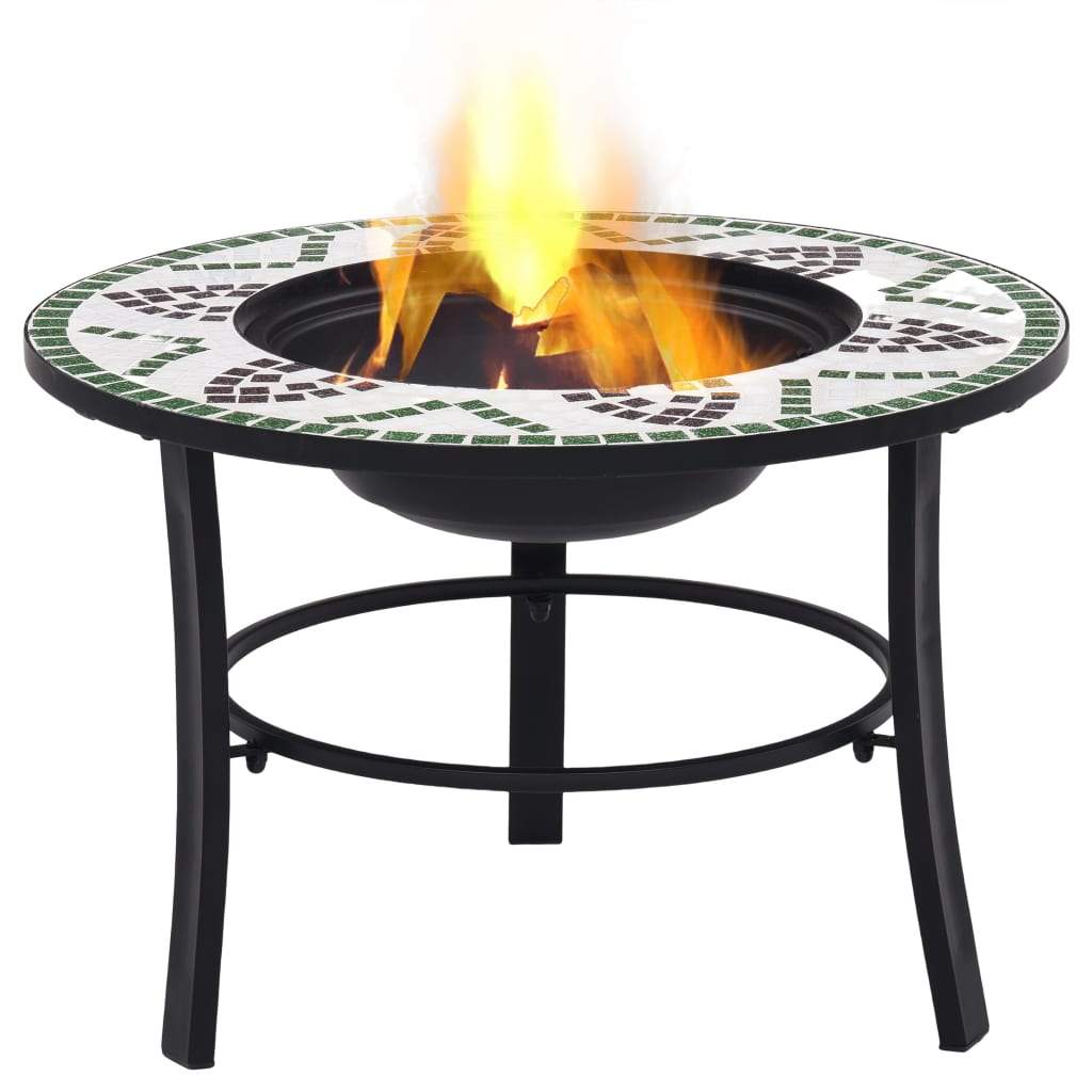 vidaXl Mosaic Fire Pit Ceramic Garden Bowl Outdoor Fireplace Multi Colors