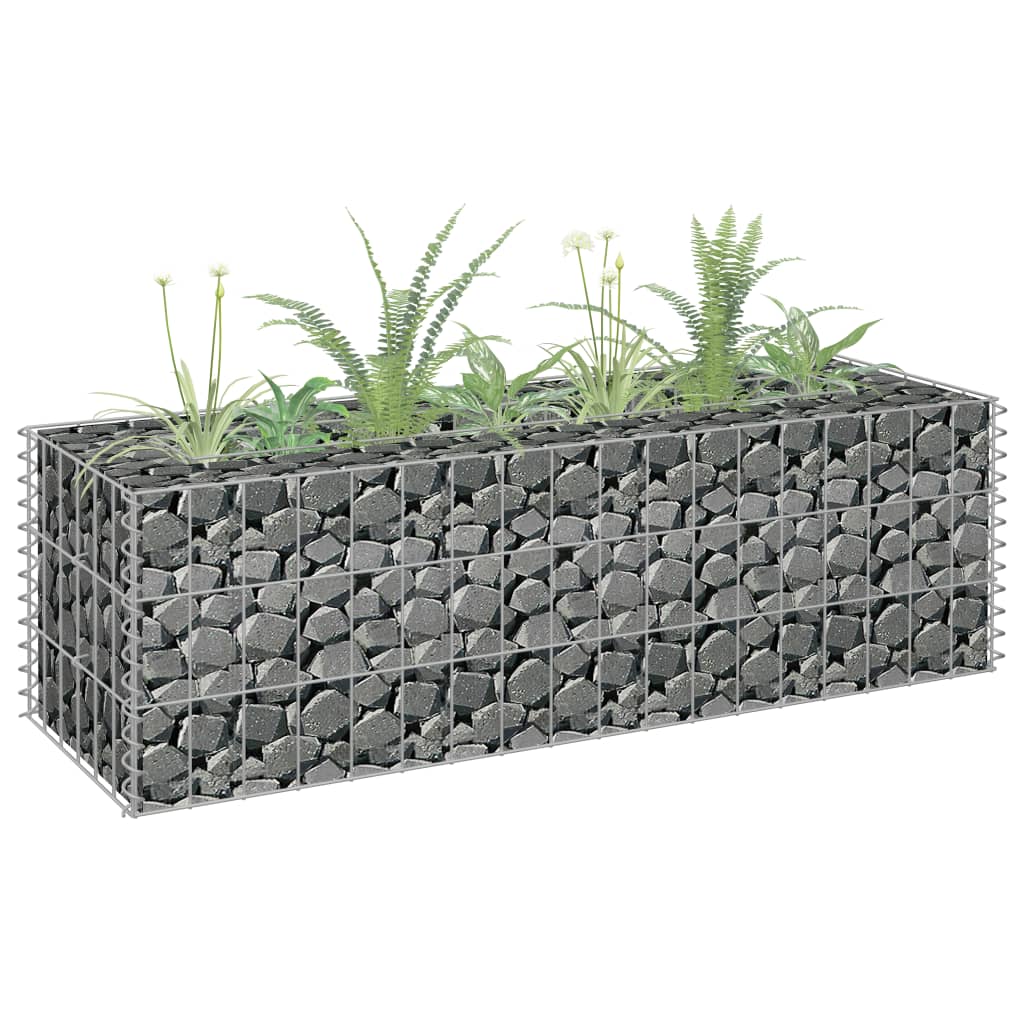 vidaXL Gabion Raised Bed Galvanized Steel Garden Planter Basket Multi Sizes