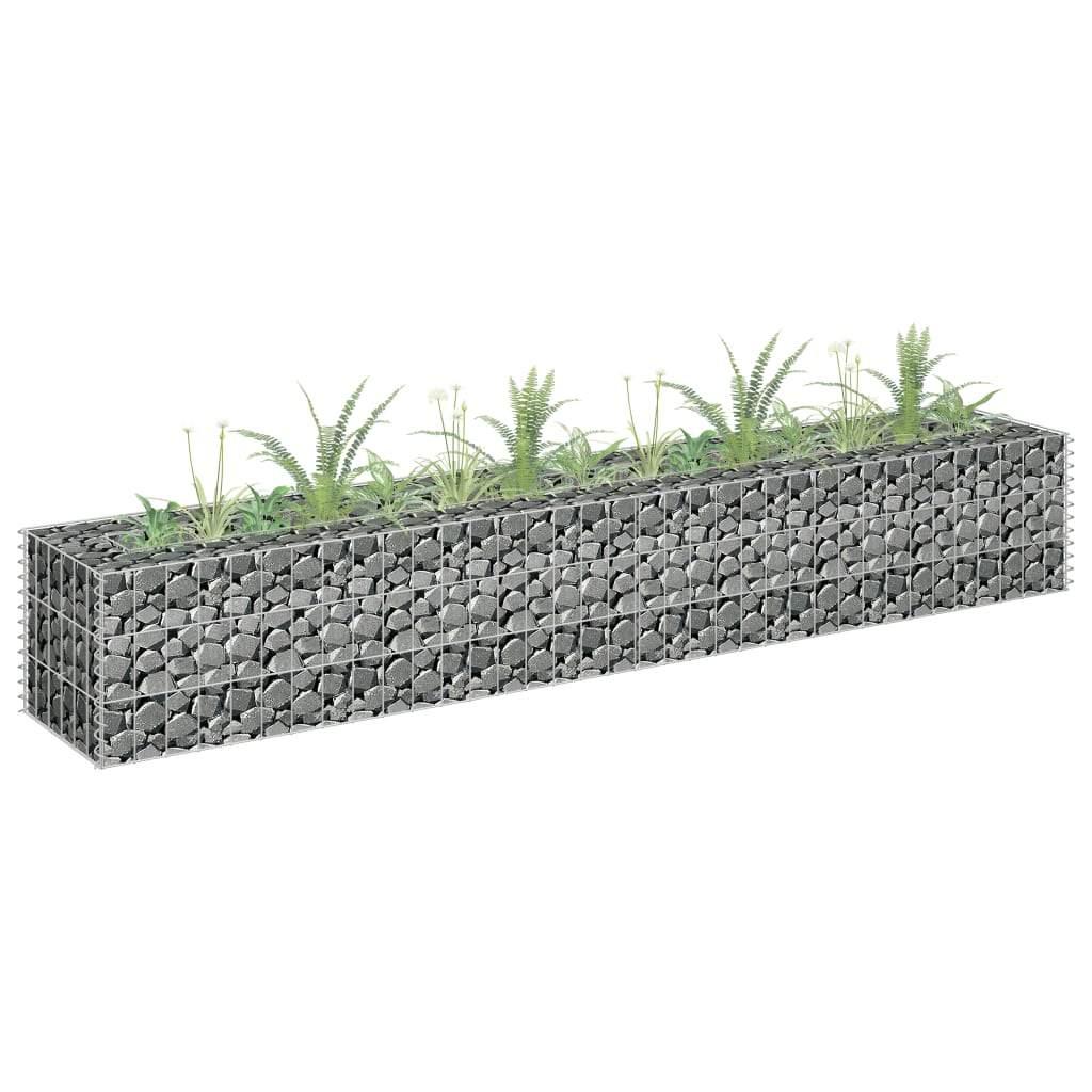 vidaXL Gabion Raised Bed Galvanized Steel Garden Planter Basket Multi Sizes