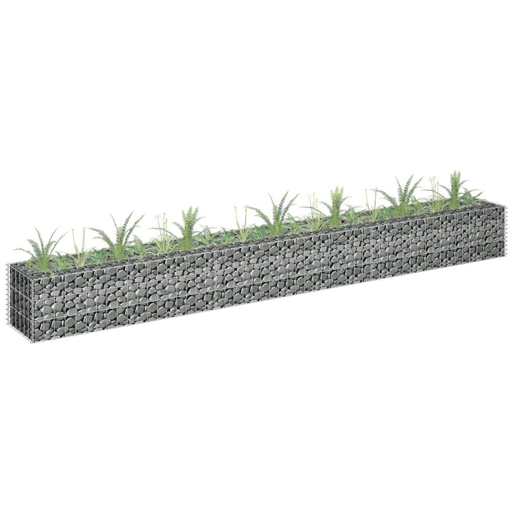 vidaXL Gabion Raised Bed Galvanized Steel Garden Planter Basket Multi Sizes