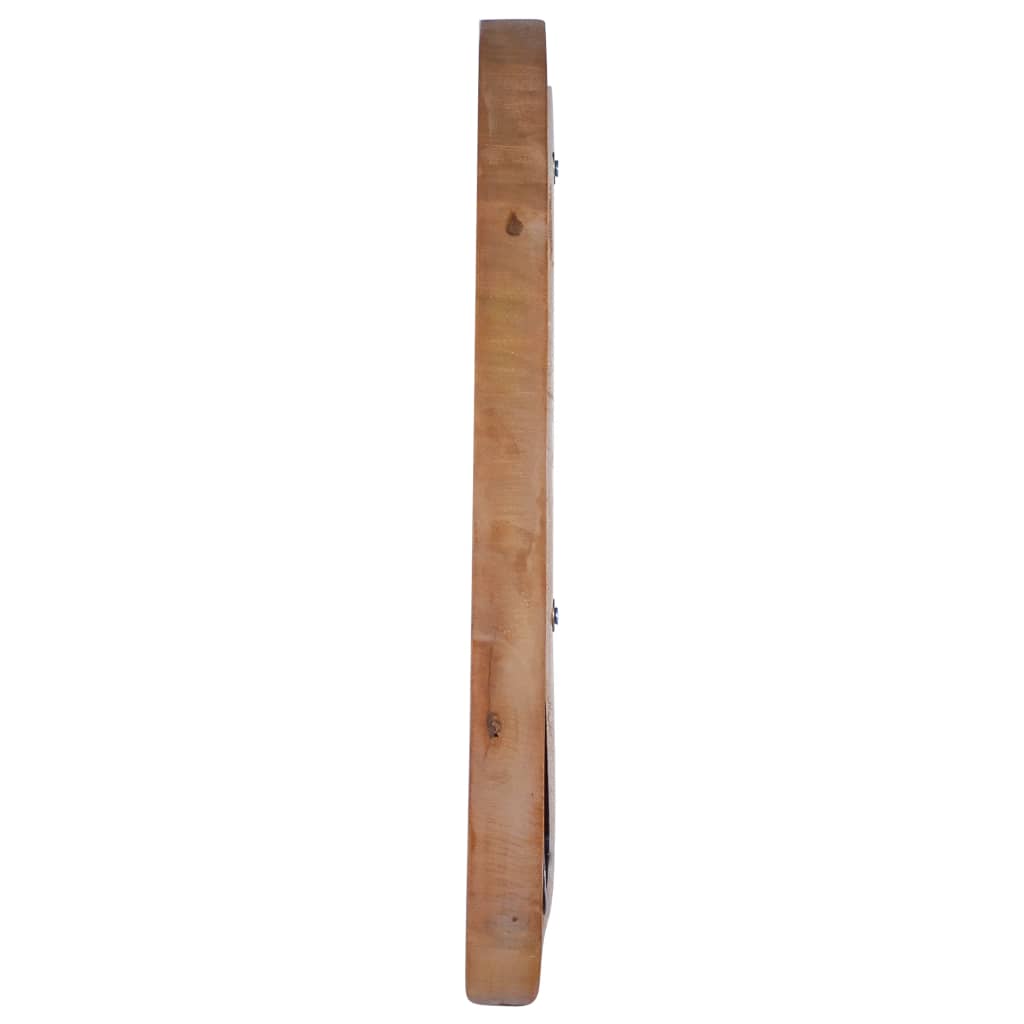 vidaXL Wall Mirror Solid Teak Wood Round Decorative Wall-mounted 15.7"/23.6"
