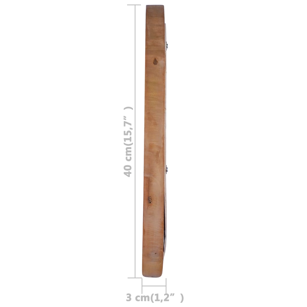 vidaXL Wall Mirror Solid Teak Wood Round Decorative Wall-mounted 15.7"/23.6"