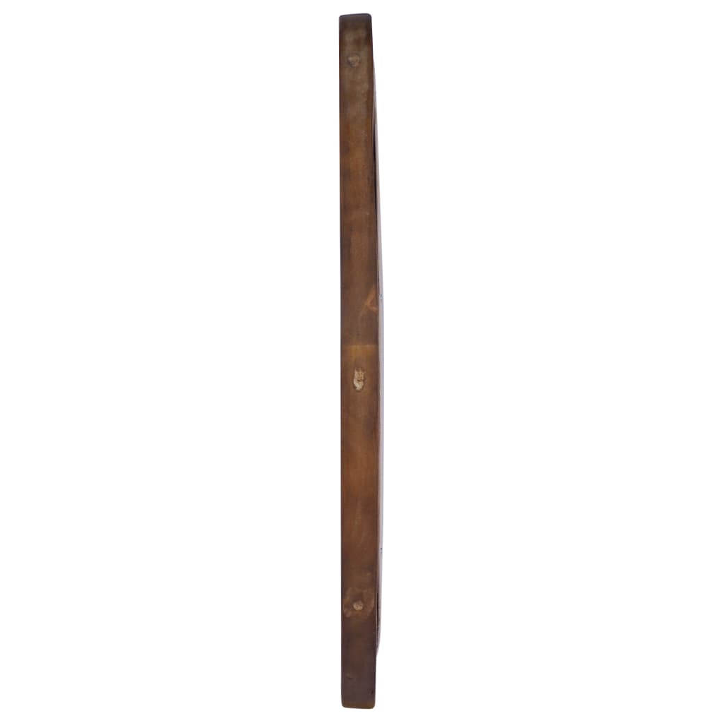 vidaXL Wall Mirror Solid Teak Wood Round Decorative Wall-mounted 15.7"/23.6"