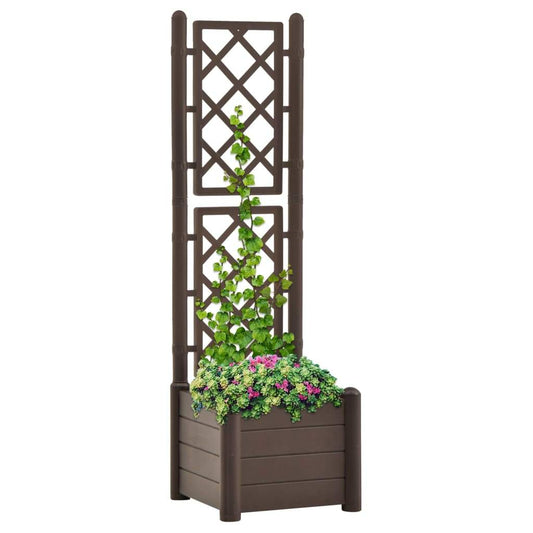 vidaXL Garden Planter with Trellis Raised Bed Outdoor Flower Multi Colors