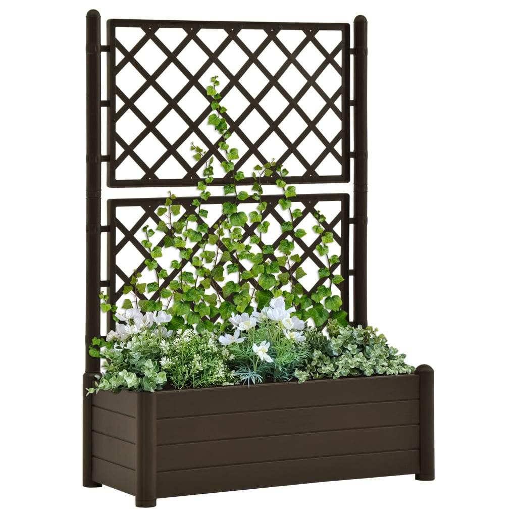 vidaXL Garden Planter with Trellis Raised Bed Outdoor Flower Multi Colors
