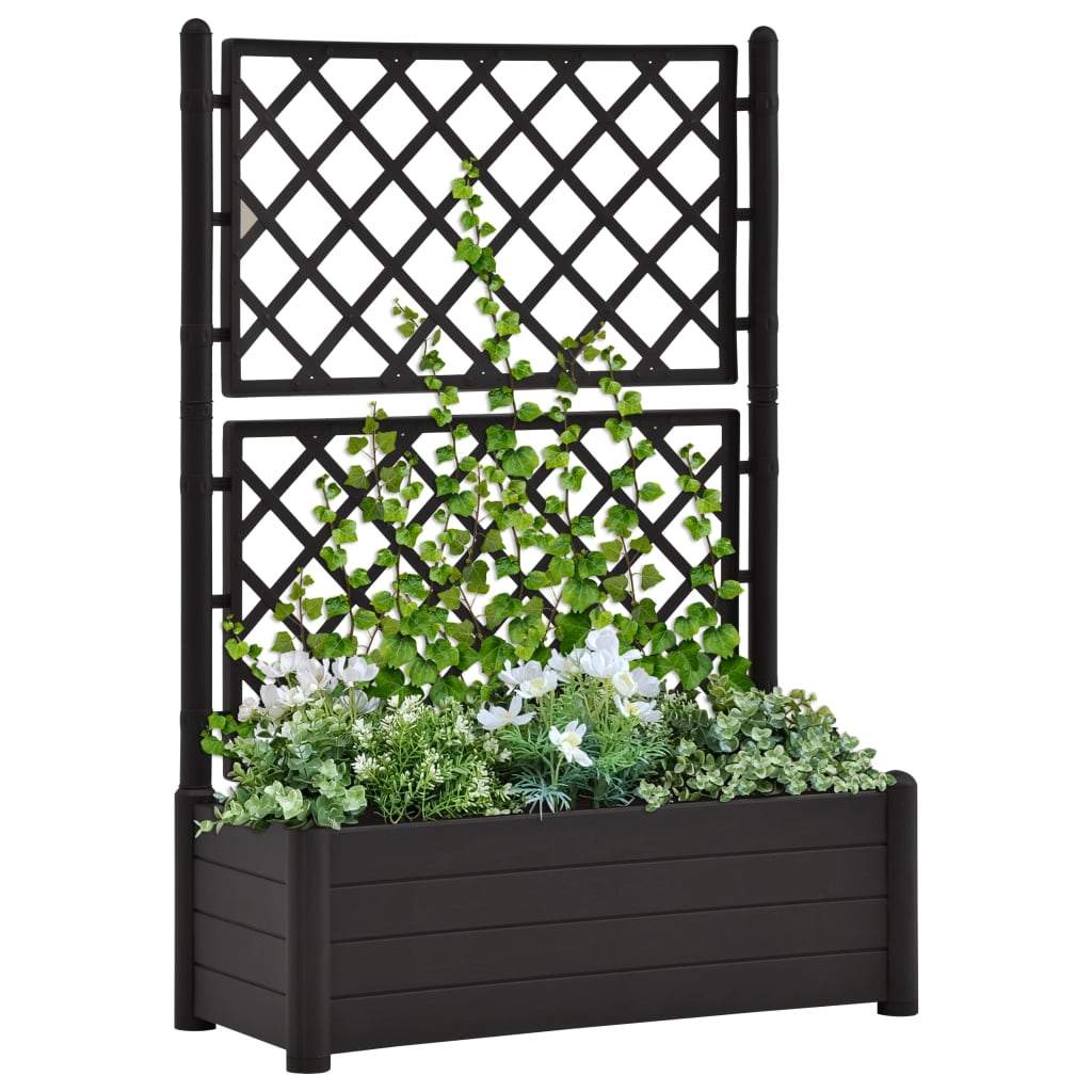 vidaXL Garden Planter with Trellis Raised Bed Outdoor Flower Multi Colors