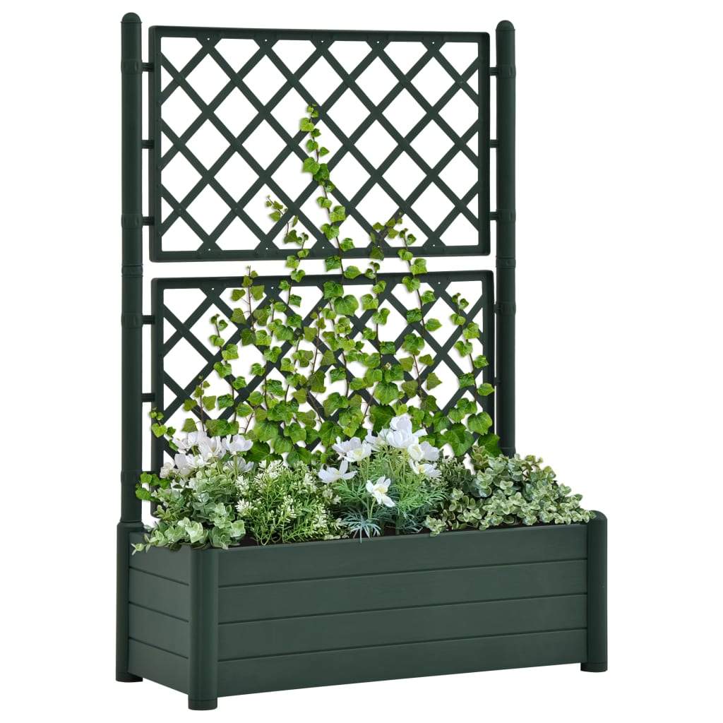 vidaXL Garden Planter with Trellis Raised Bed Outdoor Flower Multi Colors