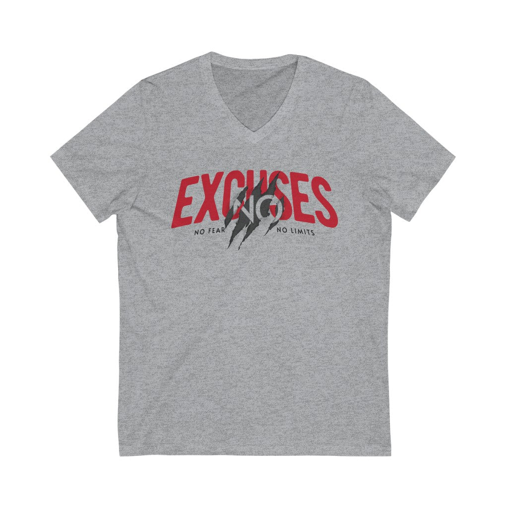 No Excuses Unisex V-Neck Tee